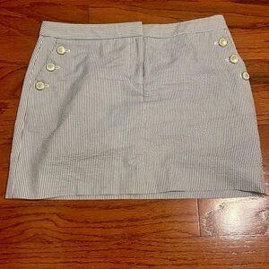 J. Crew Navy and White Mini Pencil Skirt